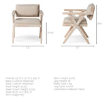 Topanga I Cream Fabric Wrap Blonde Wooden Frame Dining Chair from Mercana - Luna Furniture