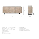 Giselle II Brown Fir Veneer W/Black Metal Leg 9 Drawer Sideboard from Mercana - Luna Furniture