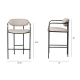 Parker II Beige Fabric Seat Gun Metal Grey Metal Counter Stool from Mercana - Luna Furniture