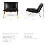 Flavelle II Black Leather Cushion Seat and Solid Iron Base Accent Chair from Mercana - Luna Furniture
