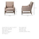 Kensington Beige Linen Fabric and Wood Accent Chair from Mercana - Luna Furniture