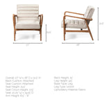 Ajax II Cream Fabric W/ Brown Wooden Frame Accent Chair from Mercana - Luna Furniture