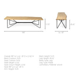 Papillion III 66L x 16W Blonde Wood And Iron Dining Bench from Mercana - Luna Furniture