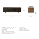 Grace I Two-Toned Brown Solid Wood TV Stand Media Console with Slated Doors, TV up to 82" from Mercana - Luna Furniture