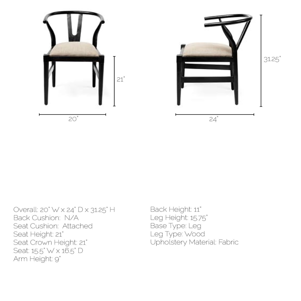 Trixie I Black Wooden Base w/ Dark Taupe Fabric Seat Dining Chair from Mercana - Luna Furniture