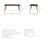 Nicholas II 72x39 Brown Solid Wood Top Metal/Wood Leg Dining Table from Mercana - Luna Furniture