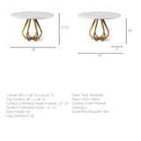 Laurent 48" Marble Top Gold Metal Base Dining Table from Mercana - Luna Furniture