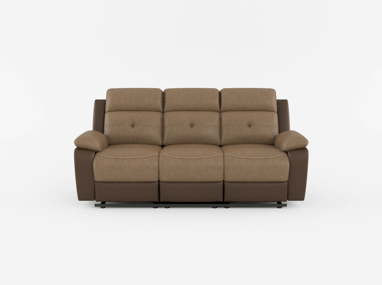 Glendale Brown Microfiber Double Reclining Sofa from Homelegance - Luna Furniture