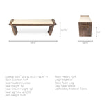 Elaine I 58L x 14.75W x 20H Brown Wood Upholstered Cream Seat Entryway Bench from Mercana - Luna Furniture