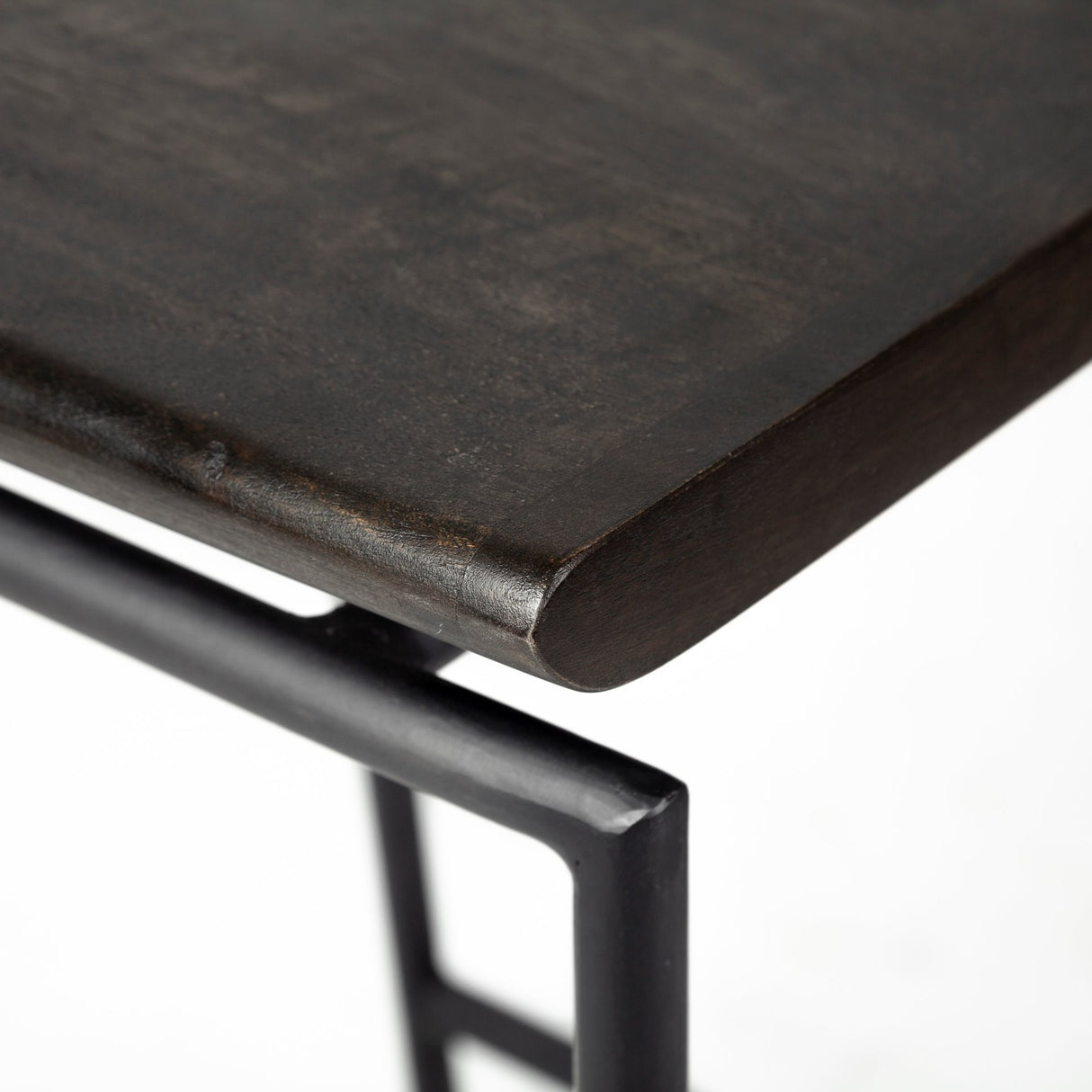 Givens 30.25"H Seat Height Black Wood Seat Black Metal Base Stool from Mercana - Luna Furniture