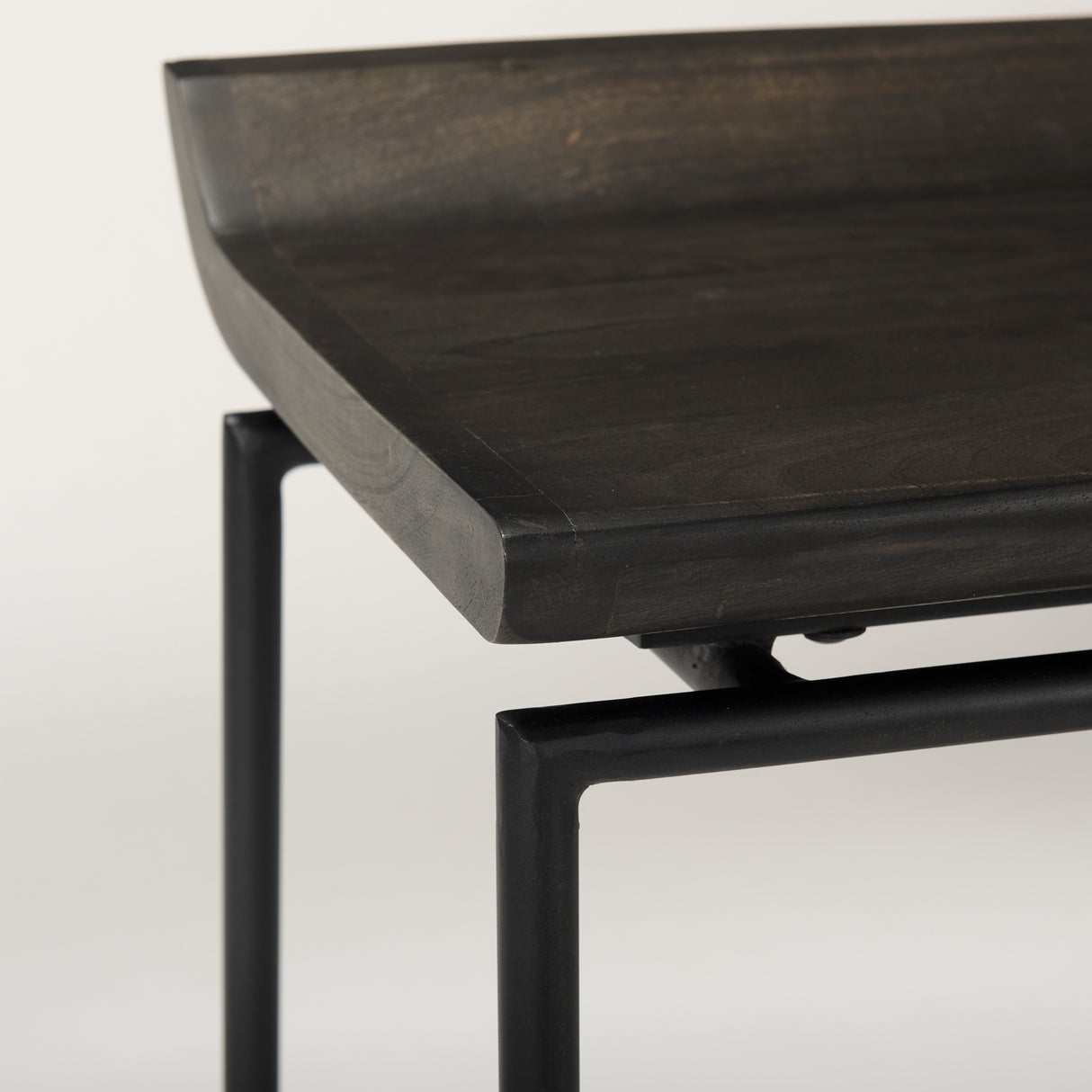 Givens 24.25"H Seat Height Black Wood Seat Black Frame Stool from Mercana - Luna Furniture