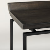 Givens 24.25"H Seat Height Black Wood Seat Black Frame Stool from Mercana - Luna Furniture
