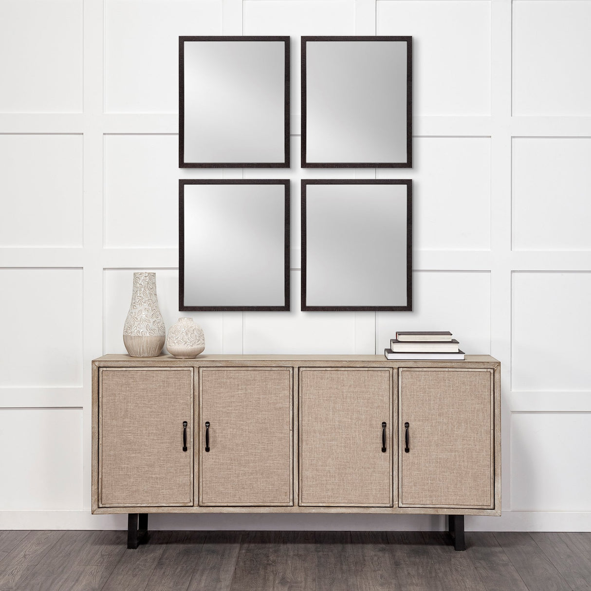 Bristol Black 20x24 Faux Wood Frame Bathroom Vanity Mirror from Mercana - Luna Furniture