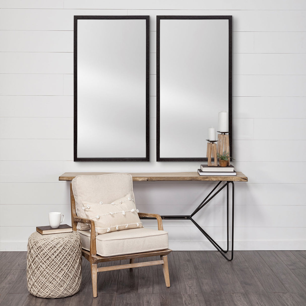 Bristol Black 20x40 Faux Wood Frame Bathroom Vanity Mirror from Mercana - Luna Furniture