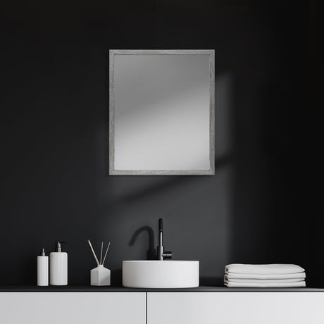 Bristol Grey 20x24 Faux Wood Frame Bathroom Vanity Mirror from Mercana - Luna Furniture
