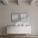 Bristol Grey 24x30 Faux Wood Frame Bathroom Vanity Mirror from Mercana - Luna Furniture