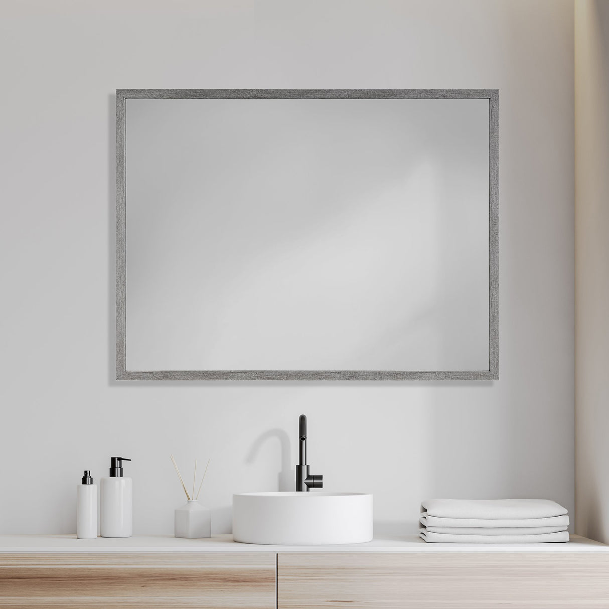 Bristol Grey Plain 3Mil Mirror 30 x 40 from Mercana - Luna Furniture