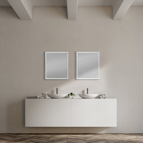 Bristol White 20x24 Faux Wood Frame Bathroom Vanity Mirror from Mercana - Luna Furniture