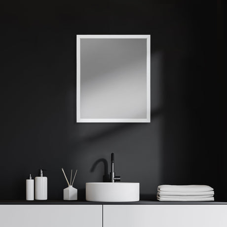 Bristol White 20x24 Faux Wood Frame Bathroom Vanity Mirror from Mercana - Luna Furniture