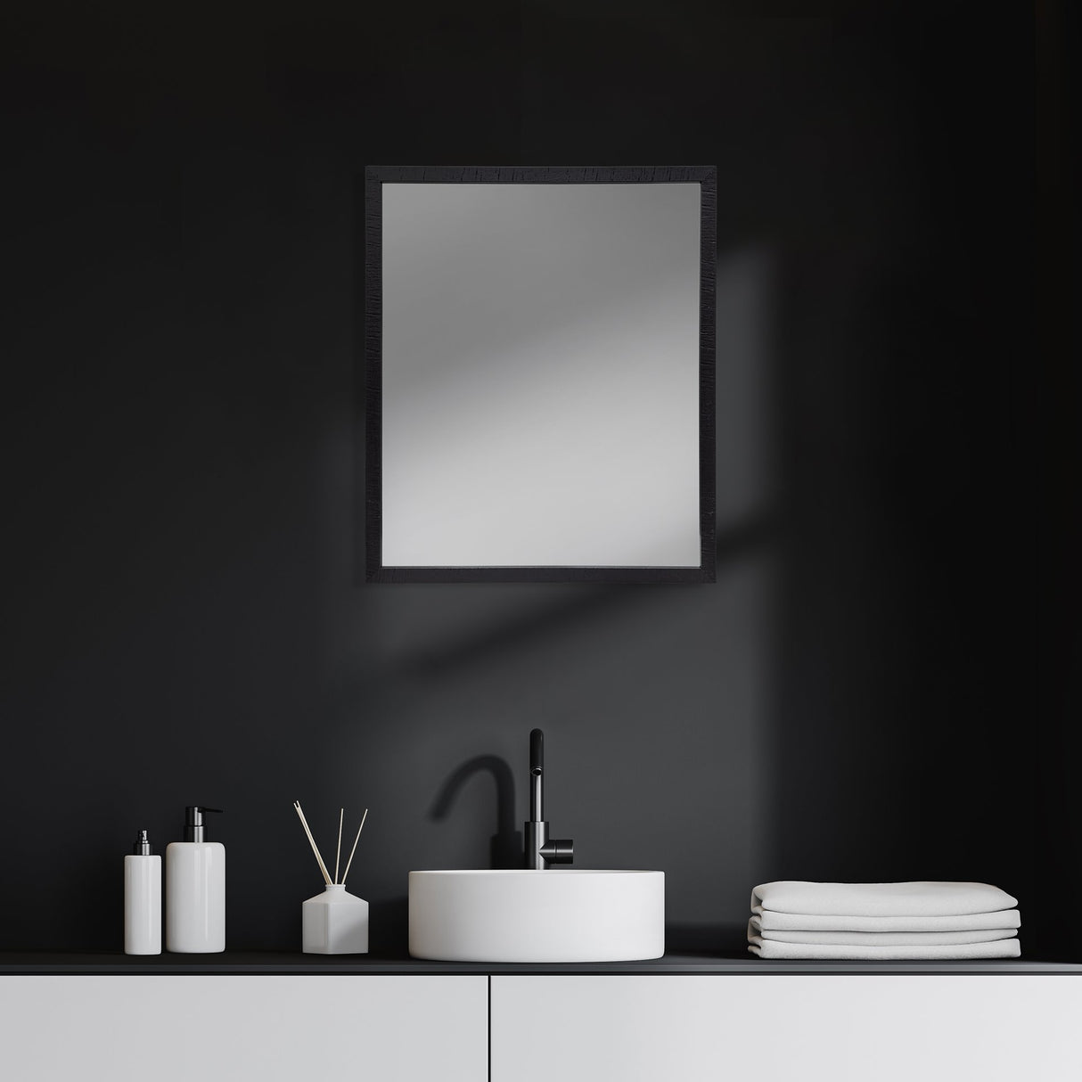 Bristol Espresso 20x24 Faux Wood Frame Bathroom Vanity Mirror from Mercana - Luna Furniture