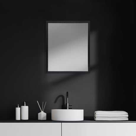 Bristol Espresso 20x24 Faux Wood Frame Bathroom Vanity Mirror from Mercana - Luna Furniture