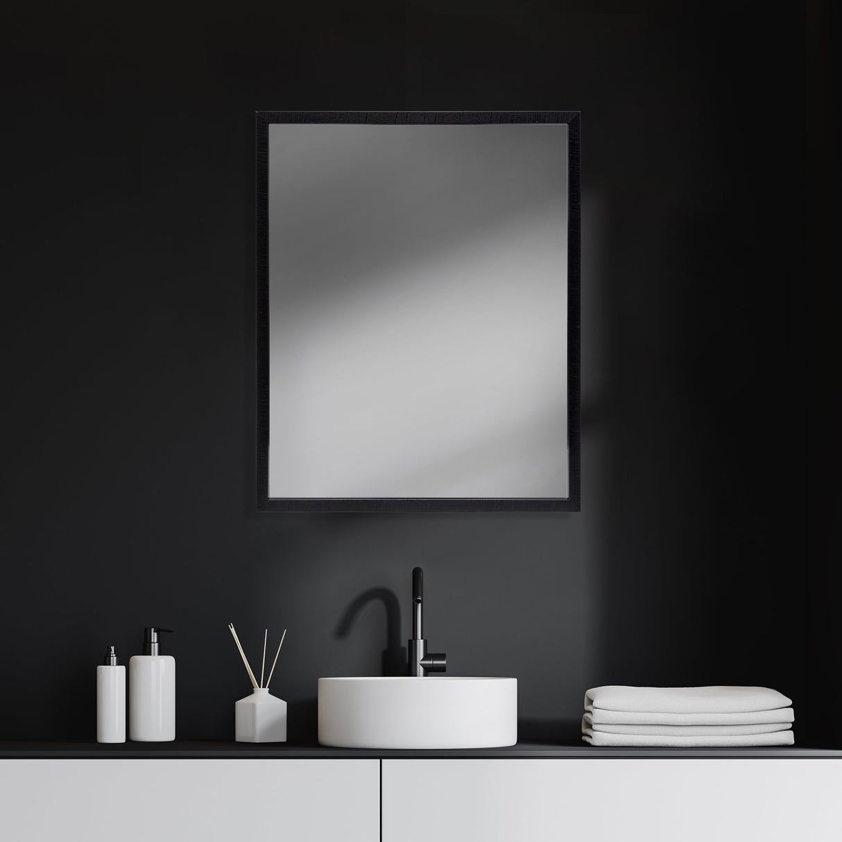 Bristol Espresso 24x30 Faux Wood Frame Bathroom Vanity Mirror from Mercana - Luna Furniture