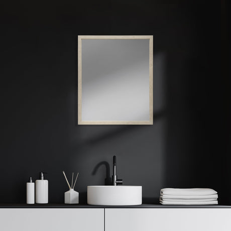 Bristol Tan 20x24 Faux Wood Frame Bathroom Vanity Mirror from Mercana - Luna Furniture