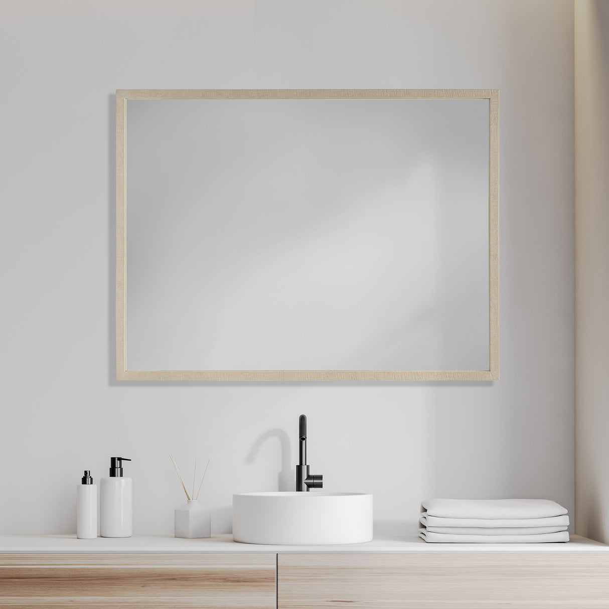 Bristol Tan Plain 3Mil Mirror 30 x 40 from Mercana - Luna Furniture