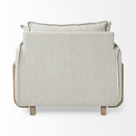 Roy II Frost Gray Upholstered and Brown Wood Frame Arm Chair from Mercana - Luna Furniture