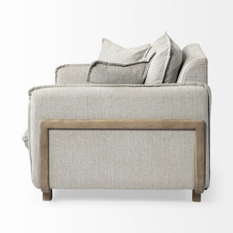 Roy II Frost Gray Upholstered and Brown Wood Frame Arm Chair from Mercana - Luna Furniture