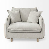 Roy II Frost Gray Upholstered and Brown Wood Frame Arm Chair from Mercana - Luna Furniture