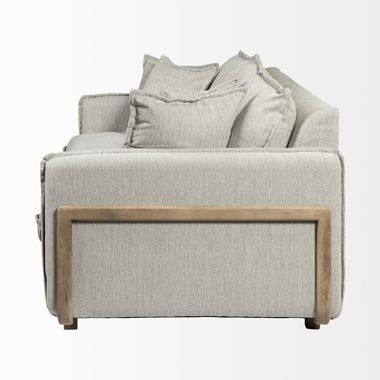 Roy I 84" Frost Gray Upholstered Three Seater Sofa from Mercana - Luna Furniture