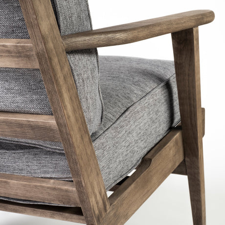 Olympus V Castlerock Grey Fabric Wrapped Brown Wooden Frame Accent Chair from Mercana - Luna Furniture