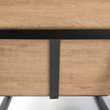 Stamford Black Genuine Leather Seat w/ Wood Back, Metal Frame Accent Chair from Mercana - Luna Furniture