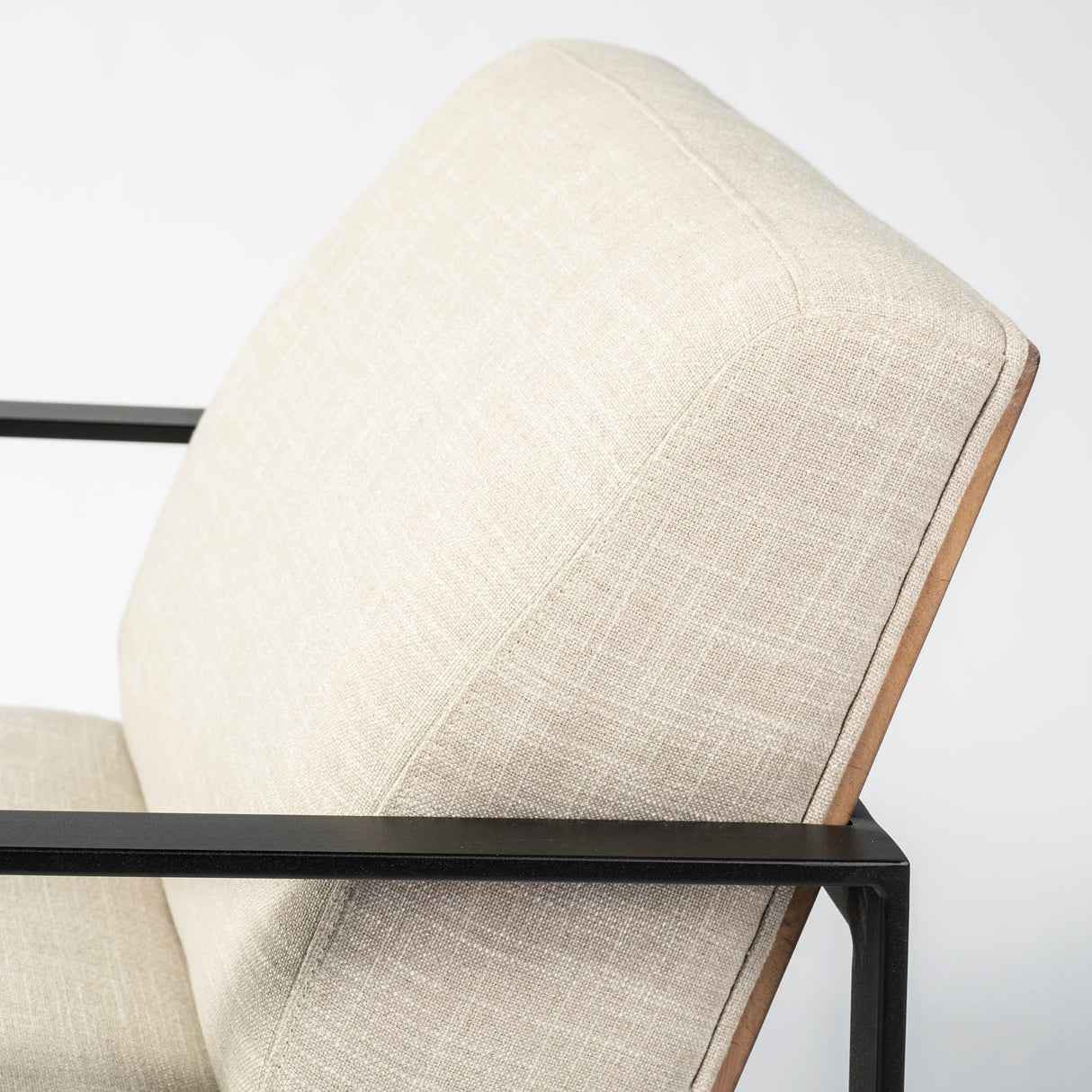 Stamford Light Beige Upholstered Seat w/ Wood Back, Metal Frame Accent Chair from Mercana - Luna Furniture