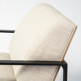 Stamford Light Beige Upholstered Seat w/ Wood Back, Metal Frame Accent Chair from Mercana - Luna Furniture