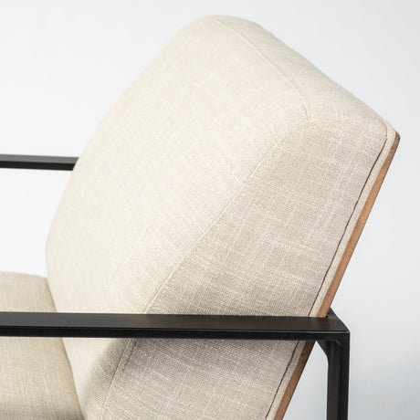 Stamford Light Beige Upholstered Seat w/ Wood Back, Metal Frame Accent Chair from Mercana - Luna Furniture