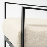 Stamford Light Beige Upholstered Seat w/ Wood Back, Metal Frame Accent Chair from Mercana - Luna Furniture