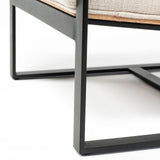 Stamford Light Beige Upholstered Seat w/ Wood Back, Metal Frame Accent Chair from Mercana - Luna Furniture
