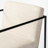 Stamford 40" Total Height Light Beige Upholstered Seat w/ Wood Back, Metal Frame Bar Stool from Mercana - Luna Furniture