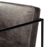 Stamford 36" Total Height Black Leather Seat w/ Wood Back, Metal Frame Counter Stool from Mercana - Luna Furniture