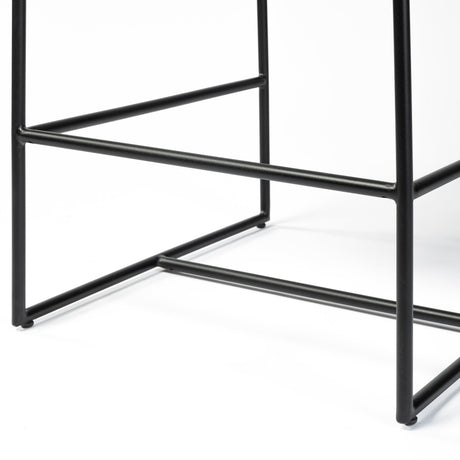 Stamford 36" Total Height Black Leather Seat w/ Wood Back, Metal Frame Counter Stool from Mercana - Luna Furniture