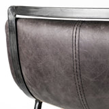 Kavalan 33.5" Total Height Ebony Leather Seat Black Metal Frame Counter Stool from Mercana - Luna Furniture