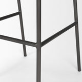 Kavalan 37.5" Total Height Ebony Leather Seat Black Metal Frame Bar Stool from Mercana - Luna Furniture