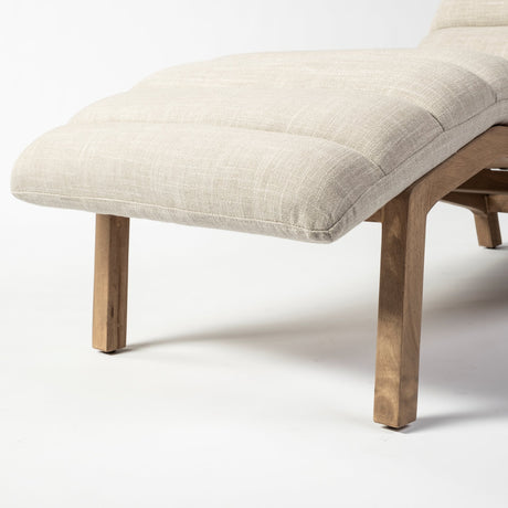 Pierre Beige Fabric Upholstered Armless Chaise Lounge Chair from Mercana - Luna Furniture