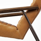 Grosjean Brown Leather Wrap Metal Frame Accent Chair from Mercana - Luna Furniture