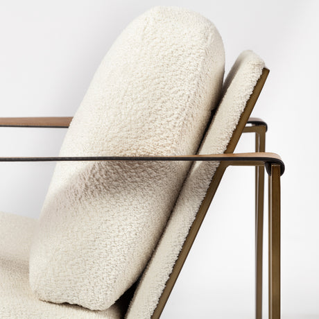 Watson Cream Fabric Wrap Gold Metal Frame Accent Chair from Mercana - Luna Furniture