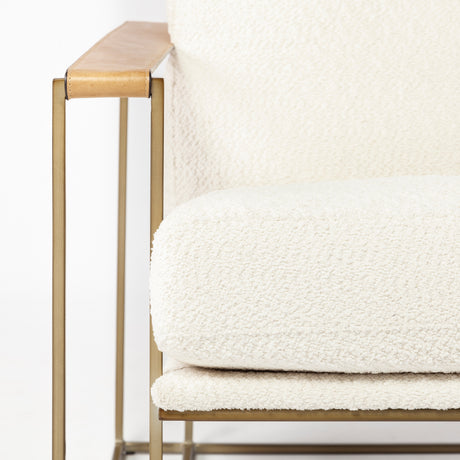 Watson Cream Fabric Wrap Gold Metal Frame Accent Chair from Mercana - Luna Furniture