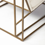 Watson Cream Fabric Wrap Gold Metal Frame Accent Chair from Mercana - Luna Furniture