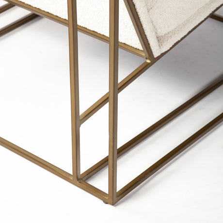 Watson Cream Fabric Wrap Gold Metal Frame Accent Chair from Mercana - Luna Furniture